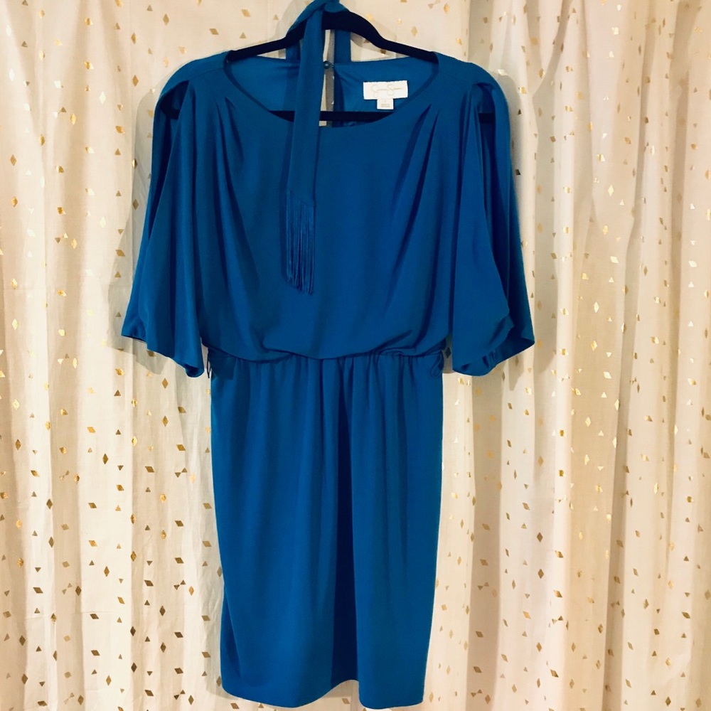 JESSICA SIMPSON BLUE CUT-OUT COCKTAIL DRESS